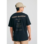 Funky Buddha Text Artwork Ανδρικό Κοντομάνικο T-Shirt Μαύρο