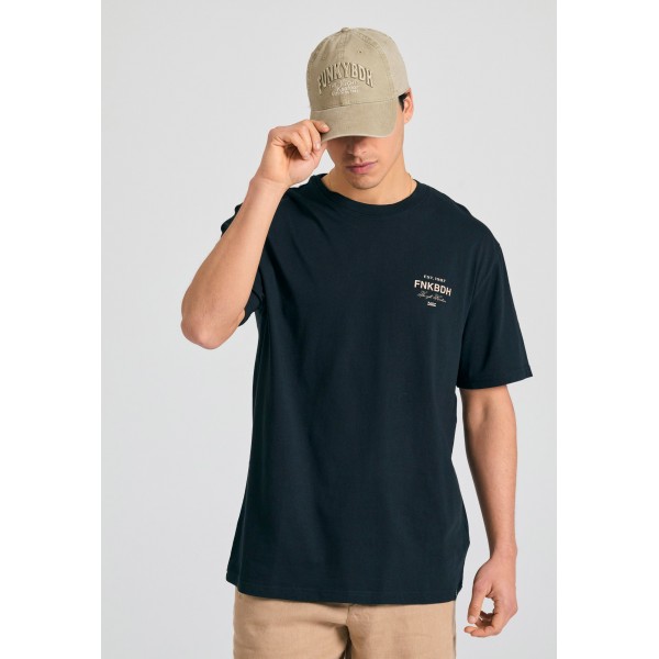 Funky Buddha Text Artwork T-Shirt Ανδρικό (FBM011-028-04-BLACK)