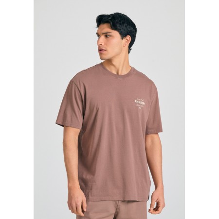 Funky Buddha Text Artwork Ανδρικό Κοντομάνικο T-Shirt Καφέ