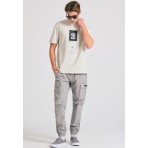 Funky Buddha Ανδρικό Παντελόνι Cargo Γκρι
