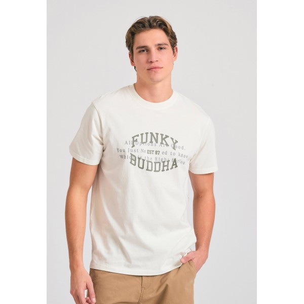Funky Buddha Graphic T-Shirt Ανδρικό (FBM011-032-04-WHITE)