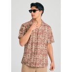 Funky Buddha Ανδρικό Πουκάμισο Με Κοντό Μανίκι (FBM011-033-05-BISCOTTI)