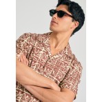 Funky Buddha Ανδρικό Πουκάμισο Με Κοντό Μανίκι (FBM011-033-05-BISCOTTI)