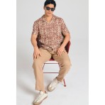 Funky Buddha Ανδρικό Πουκάμισο Με Κοντό Μανίκι (FBM011-033-05-BISCOTTI)