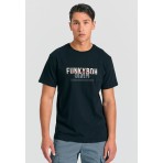 Funky Buddha Ανδρικό Κοντομάνικο T-Shirt Μαύρο