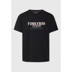Funky Buddha Ανδρικό Κοντομάνικο T-Shirt Μαύρο