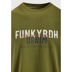 Funky Buddha Ανδρικό Κοντομάνικο T-Shirt Χακί