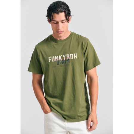 Funky Buddha Ανδρικό Κοντομάνικο T-Shirt Χακί