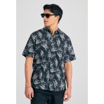 Funky Buddha Ανδρικό Πουκάμισο Με Κοντό Μανίκι (FBM011-035-05-BLACK)
