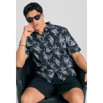Funky Buddha Ανδρικό Πουκάμισο Με Κοντό Μανίκι (FBM011-035-05-BLACK)