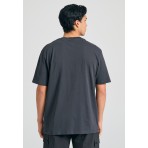 Funky Buddha Ανδρικό Κοντομάνικο T-Shirt Ανθρακί