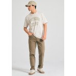 Funky Buddha Ανδρικό Κοντομάνικο T-Shirt Γκρι Ανοιχτό