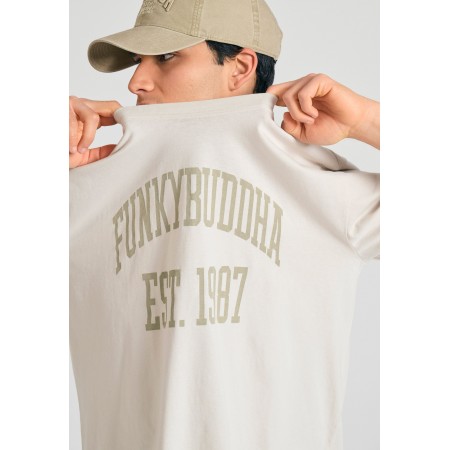 Funky Buddha Ανδρικό Κοντομάνικο T-Shirt Γκρι Ανοιχτό