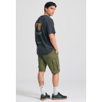 Funky Buddha Graphic Ανδρικό Κοντομάνικο T-Shirt Ανθρακί