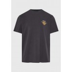 Funky Buddha Graphic Ανδρικό Κοντομάνικο T-Shirt Ανθρακί