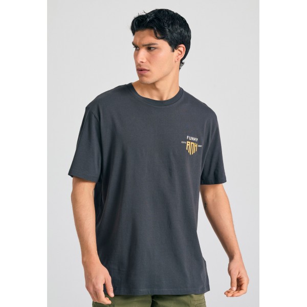 Funky Buddha Graphic T-Shirt Ανδρικό (FBM011-038-04-ANTHRACITE)
