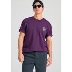 Funky Buddha Graphic Ανδρικό Κοντομάνικο T-Shirt Μωβ