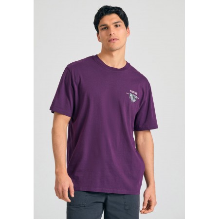 Funky Buddha Graphic Ανδρικό Κοντομάνικο T-Shirt Μωβ