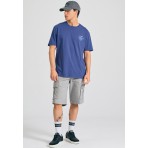 Funky Buddha Graphic Ανδρικό Κοντομάνικο T-Shirt Μπλε
