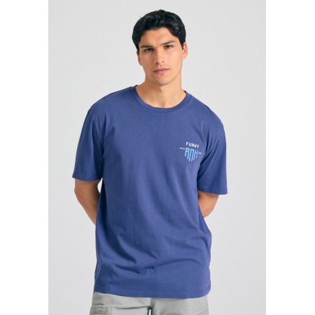 Funky Buddha Graphic Ανδρικό Κοντομάνικο T-Shirt Μπλε
