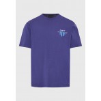 Funky Buddha Graphic Ανδρικό Κοντομάνικο T-Shirt Μπλε