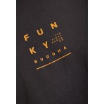 Funky Buddha Text Artwork Ανδρικό Κοντομάνικο T-Shirt Ανθρακί