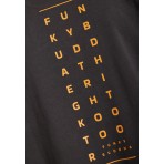 Funky Buddha Text Artwork Ανδρικό Κοντομάνικο T-Shirt Ανθρακί