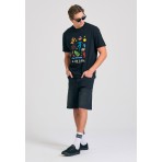 Funky Buddha Ανδρικό Κοντομάνικο T-Shirt Μαύρο