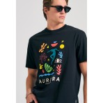 Funky Buddha Ανδρικό Κοντομάνικο T-Shirt Μαύρο
