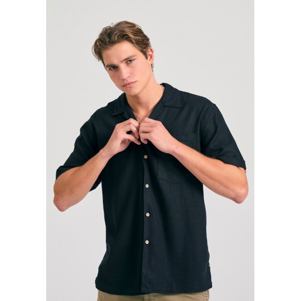 Funky Buddha Πουκάμισο Κοντομάνικο Ανδρικό (FBM011-049-05-BLACK)
