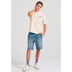 Funky Buddha Ανδρικό Graphic T-Shirt Εκρού