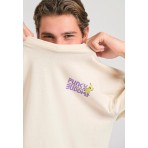 Funky Buddha Ανδρικό Graphic T-Shirt Εκρού