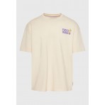 Funky Buddha Ανδρικό Graphic T-Shirt Εκρού