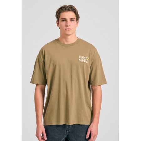 Funky Buddha Ανδρικό Graphic T-Shirt Καφέ