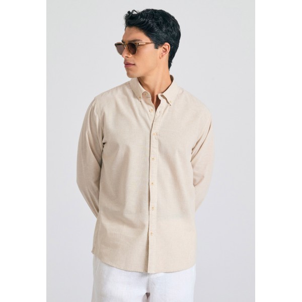 Funky Buddha Ανδρικό  Πουκάμισο Basic (FBM011-052-05-SAND-MEL)