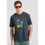 Funky Buddha Ανδρικό Κοντομάνικο T-Shirt Ανθρακί