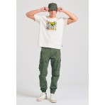 Funky Buddha Ανδρικό Κοντομάνικο T-Shirt Εκρού