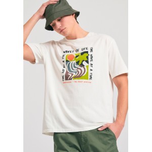 Funky Buddha Ανδρική Μπλούζα Κοντό Μανίκι Με Τύπωμα (FBM011-053-04-OFF-WHITE)