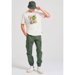 Funky Buddha Ανδρικό Κοντομάνικο T-Shirt Εκρού