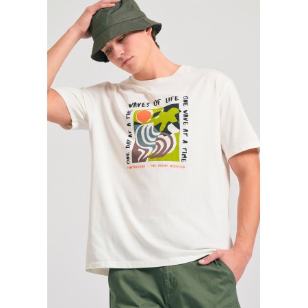 Funky Buddha Ανδρικό Κοντομάνικο T-Shirt Εκρού