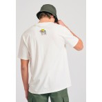 Funky Buddha Ανδρικό Κοντομάνικο T-Shirt Εκρού