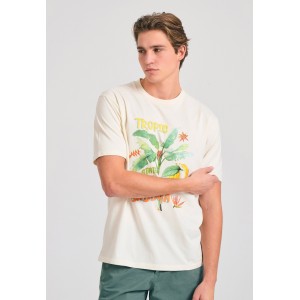 Funky Buddha T-Shirt Ανδρικό (FBM011-056-04-OFF-WHITE)