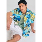 Funky Buddha Ανδρικό Πουκάμισο Με Κοντό Μανίκι (FBM011-057-05-OFF-WHITE)