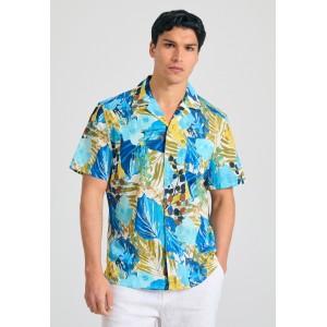 Funky Buddha Ανδρικό Πουκάμισο Με Κοντό Μανίκι (FBM011-057-05-OFF-WHITE)