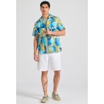 Funky Buddha Ανδρικό Πουκάμισο Με Κοντό Μανίκι (FBM011-057-05-OFF-WHITE)