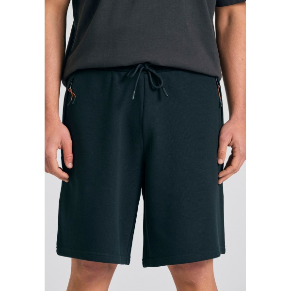 Funky Buddha Relaxed Fit Αθλητική Βερμούδα Σε Πικέ Ύφανση (FBM011-059-03-BLACK)