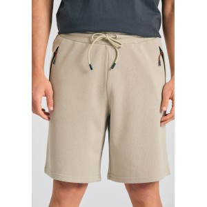 Funky Buddha Relaxed Fit Αθλητική Βερμούδα Σε Πικέ Ύφανση (FBM011-059-03-STONE)