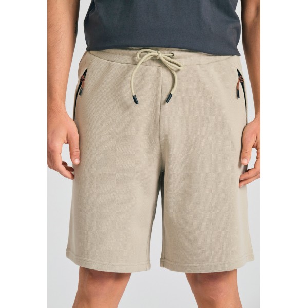 Funky Buddha Relaxed Fit Αθλητική Βερμούδα Σε Πικέ Ύφανση (FBM011-059-03-STONE)