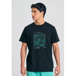 Funky Buddha Ανδρική Μπλούζα Κοντό Μανίκι Με Τύπωμα (FBM011-061-04-BLACK)
