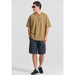 Funky Buddha Ανδρικό Κοντομάνικο T-Shirt Λαδί